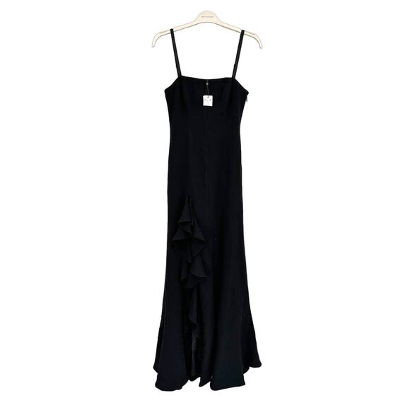 Cinq à Sept Dilan Ruffle-Trim Gown Black Size 4 NWT - Picture 2 of 7